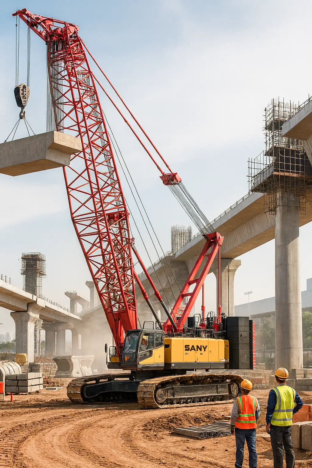 Crawler crane used for metro and bridge construction projects