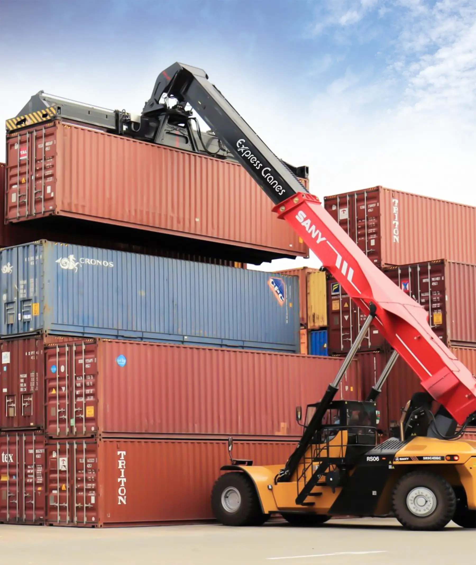 Cranes used in logistics and warehouse operations