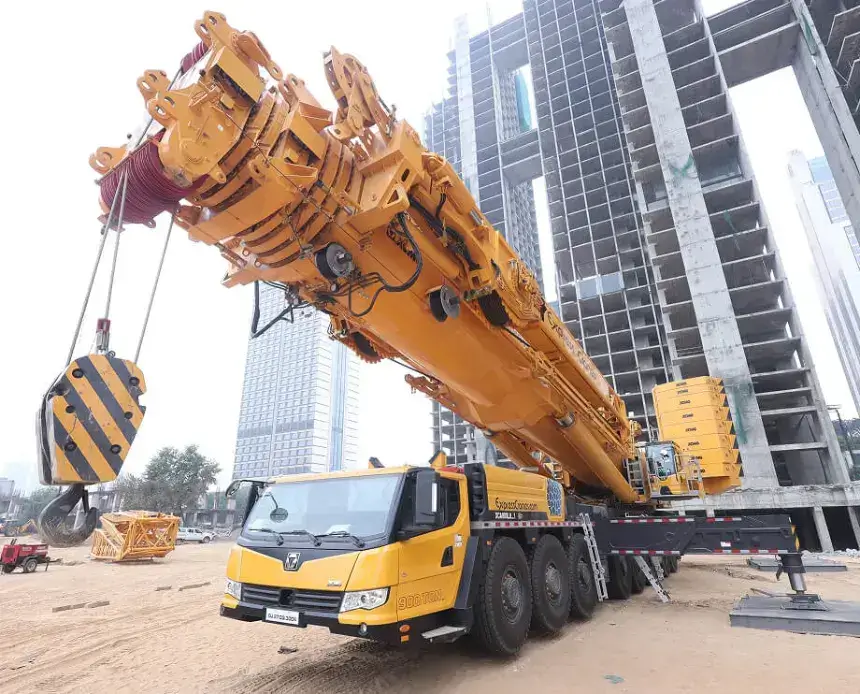 900 Ton Mobile Crane Rental 900 ton mobile crane with extended boom for heavy industrial equipment installation